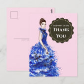 Wilt alleen maar dank je zeggen mevrouw met blauwe briefkaart (Voorkant / Achterkant)