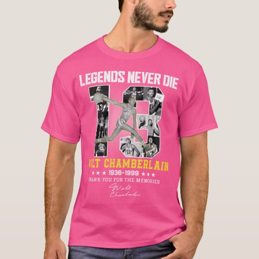 Wilt Chamberlain Basketball Legend Signature Vinta T-shirt (Voorkant)
