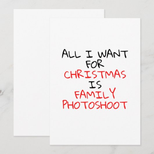WILT EEN KERSTFAMILIEFOTOSESSIE KAART (Voorkant / Achterkant)