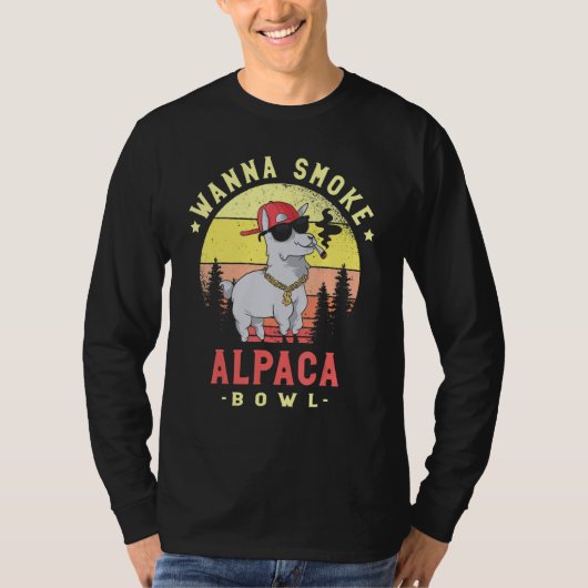 Wilt Roken Alpaca Kom Camelid Zoogdier Alpaca T-shirt (Voorkant)