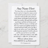 Wilt u alstublieft mijn bruidsmeisje zijn? Aangepa Kaart (Voorkant)