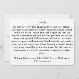 Wilt u alstublieft mijn bruidsmeisje zijn? Aangepa Kaart