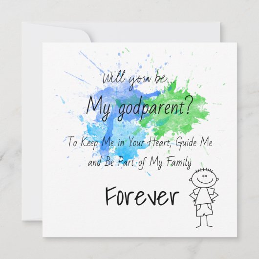 Wilt u alstublieft mijn Godparent zijn? Voorstel C Kaart (Achterkant)