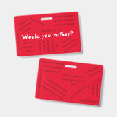 Wilt u liever? badge (Front & Back)