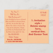 Wilt u mijn bruidsmeisje zijn, bruidsmeisje van ee uitnodiging briefkaart (Achterkant)