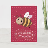 Wilt u mijn Valentijn Schattigee Valentijnsdag 'bi Feestdagen Kaart (Voorkant)