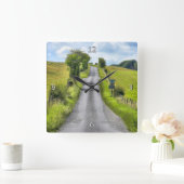 Wiltshire Country Lane Vierkante Klok (Huis)