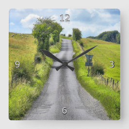 Wiltshire Country Lane Vierkante Klok
