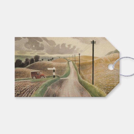 Wiltshire Landscape (door Eric Ravilious) Cadeaulabel (Voorkant (Horizontaal))