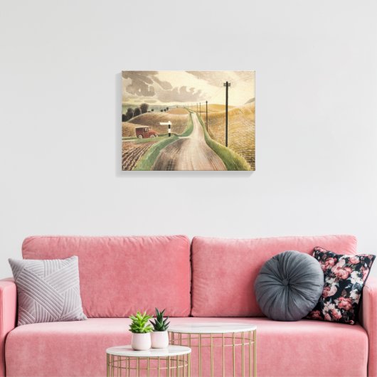 Wiltshire Landscape (door Eric Ravilious) Canvas Afdruk (Insitu (Woonkamer))
