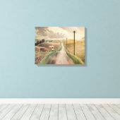 Wiltshire Landscape (door Eric Ravilious) Canvas Afdruk (Insitu (Houten vloer))