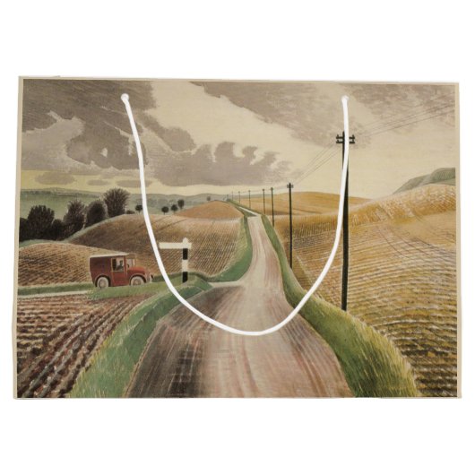 Wiltshire Landscape (door Eric Ravilious) Groot Cadeauzakje (Achterkant)
