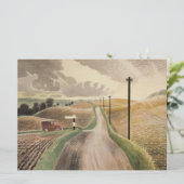 Wiltshire Landscape (door Eric Ravilious) Kaart (Staand voorkant)