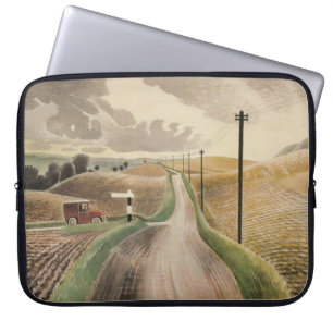 Wiltshire Landscape (door Eric Ravilious) Laptop Sleeve