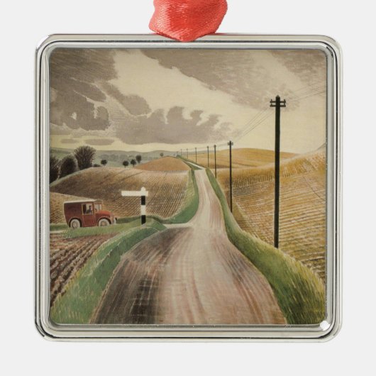 Wiltshire Landscape (door Eric Ravilious) Metalen Ornament (Voorkant)