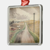 Wiltshire Landscape (door Eric Ravilious) Metalen Ornament (Links)