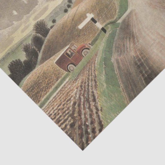 Wiltshire Landscape (door Eric Ravilious) Tissuepapier (Detail)