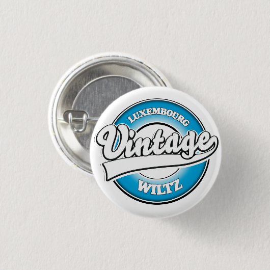 Wiltz Luxembourg retro logo Ronde Button 3,2 Cm (Voorkant /achterkant)