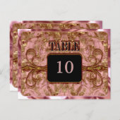 Wimbley Blush Victoriaans Table Number Kaart (Voorkant / Achterkant)