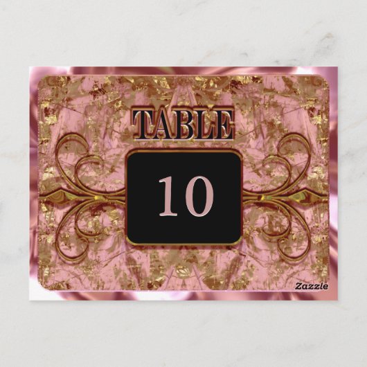 Wimbley Blush Victoriaans Table Number Kaart (Achterkant)