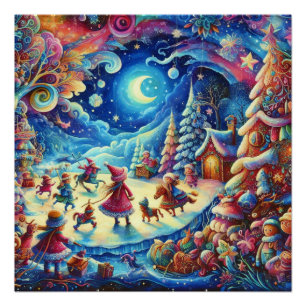 Wimesical World of a Childs Dream Christmas Perfect Poster
