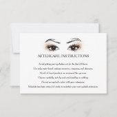 Wimper extensie Brow Bar Nazorg Instructies Kaart (Voorkant)