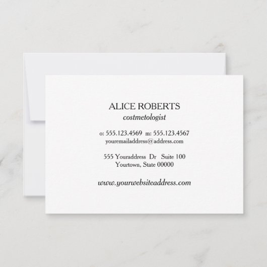 Wimper extensie Brow Bar Nazorg Instructies Kaart (Achterkant)