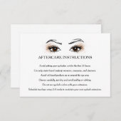 Wimper extensie Brow Bar Nazorg Instructies Kaart (Voorkant / Achterkant)