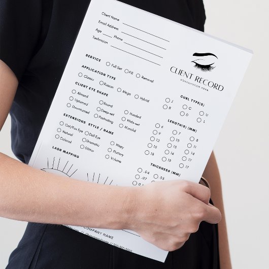 Wimper extensie client record 40 pagina's notitieblok