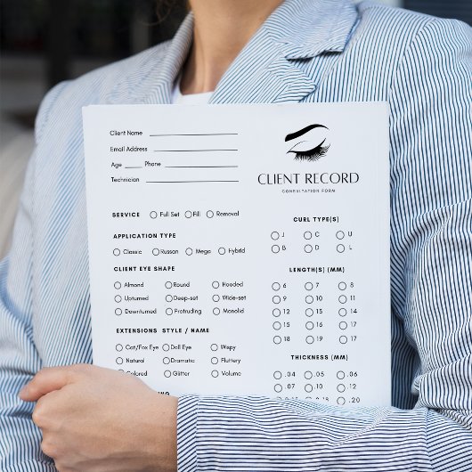 Wimper extensie client record 40 pagina's notitieblok