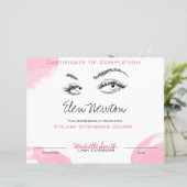 Wimper extensie Cursus Certificaat van voltooiing (Staand voorkant)