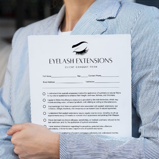 wimper extensie formulieren wimper toestemming for notitieblok