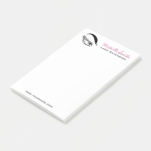 Wimper Extensie Make-up Artiest Zwart en Wit Oog Post-it® Notes (Schuin)