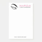 Wimper Extensie Make-up Artiest Zwart en Wit Oog Post-it® Notes (Voorkant)