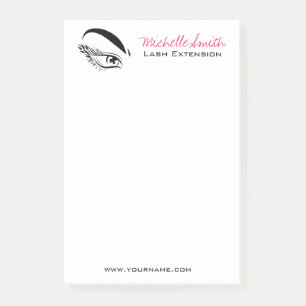 Wimper Extensie Make-up Artiest Zwart en Wit Oog  Post-it® Notes