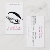 Wimper Extensie Make-up Artiest Zwart en Wit Oog Visitekaartje (Voorkant / Achterkant)