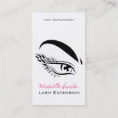 Wimper Extensie Make-up Artiest Zwart en Wit Oog Visitekaartje (Voorkant)