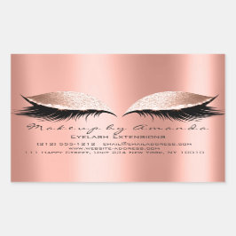 Wimper extensie roze make-up koraal schoonheid sal rechthoekige sticker