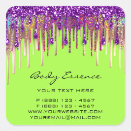 Wimper Extensie Winkel Holografisch Paars Kanarie Vierkante Sticker