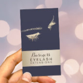 Wimper Extensies Classy Blauw & Goud Modern Visitekaartje