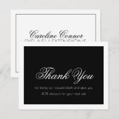 Wimper extensies Eenvoudig Zwart Wit Rand Bedankt Briefkaart (Voorkant / Achterkant)