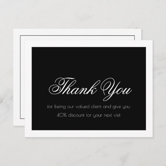 Wimper extensies Eenvoudig Zwart Wit Rand Bedankt Briefkaart (Voorkant / Achterkant)