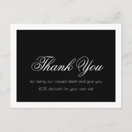 Wimper extensies Eenvoudig Zwart Wit Rand Bedankt Briefkaart