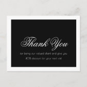 Wimper extensies Eenvoudig Zwart Wit Rand Bedankt Briefkaart (Voorkant)
