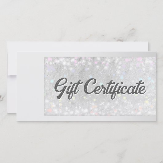 Wimper Extensies Gift Certificaat Glitter Sneeuw Bedankkaart (Voorkant)