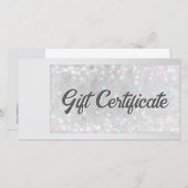 Wimper Extensies Gift Certificaat Glitter Sneeuw Bedankkaart (Voorkant / Achterkant)