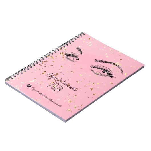 Wimper extensies Make-up Gouden Glitters Afspraken Notitieboek (Linkerzijde)