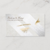 Wimper extensies make-up modern zilver geometrisch visitekaartje (Voorkant)