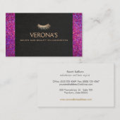 Wimper Extensies Salon en Spa Faux Glitter Visitekaartje (Voorkant / Achterkant)