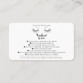 Wimper Extensions Aftercare Hoe zorg je voor Wimpe Visitekaartje (Achterkant)